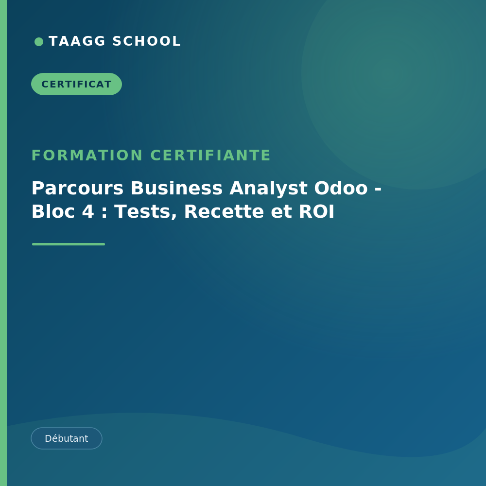 Parcours Business Analyst Odoo - Bloc 4 : Tests, Recette et ROI