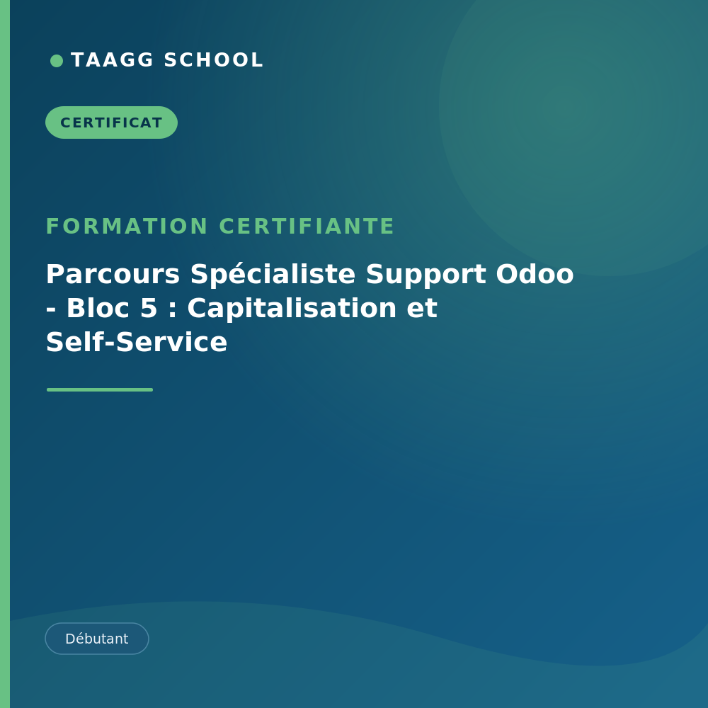 Parcours Spécialiste Support Odoo - Bloc 5 : Capitalisation et Self-Service